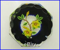 Ltd Ed William Manson Weight in a Crate Marigolds Faceted Paperweight 2 7/8
