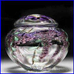 Lundberg Studios 2013 purple wisteria and butterflies petite jewelry jar