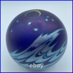 Lundberg Studios Art Glass Paperweight, Night Sky, Signed, Dated 1995, Gorgeous