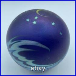 Lundberg Studios Art Glass Paperweight, Night Sky, Signed, Dated 1995, Gorgeous
