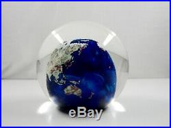 Lundberg Studios Globe Paperweight, Art Glass, 1992, signed & numbered