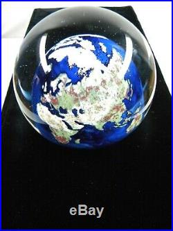Lundberg Studios Globe Paperweight, Art Glass, 1992, signed & numbered