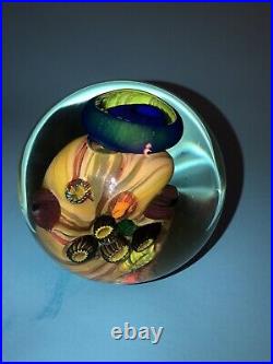 M. Stone Vitra Glass Studio 1995 Paperweight Signed, Coral Reef Ocean Abstract