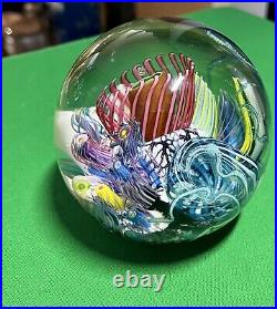 MARK ECKSTRAND Studio Art Glass Signed Paperweight OCEAN SEA REEF 1997 ME 3 1/4