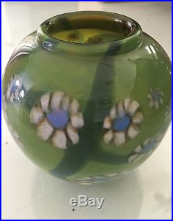 MARK PEISER American Studio Signed Art Glass Paperweight Vase 1972 010