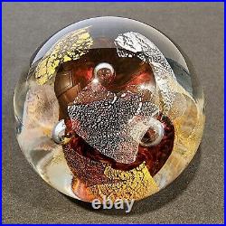 MIKE HUNTER Twists Art Glass Studio 1/1 Paperweight Made in Scotland Orig. Label