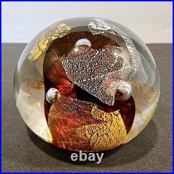 MIKE HUNTER Twists Art Glass Studio 1/1 Paperweight Made in Scotland Orig. Label