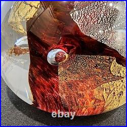 MIKE HUNTER Twists Art Glass Studio 1/1 Paperweight Made in Scotland Orig. Label