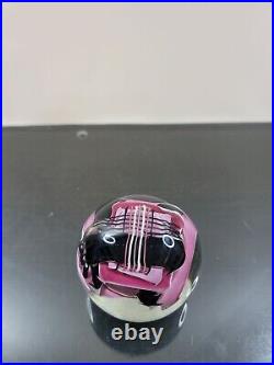 MODERNIST ART GLASS SCHMIDT RHEA PAPERWEIGHT ART GLASS SIGNED 1987 Purple Pink
