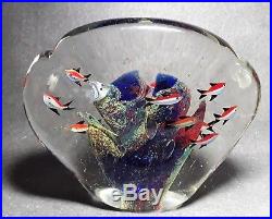 MURANO Aquarium Art Glass Paperweight Sculpture Angel Fish Large