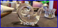 Magnificent Signed Steuben Crystal Snail Figurine Paperweight 3 x 3.5
