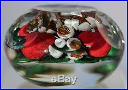 Magnum RICK AYOTTE Multifaceted HAWTHORN BERRY BOUQUET Art Glass PAPERWEIGHT
