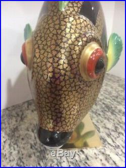 Mangani Oggetti Fish hand painted PorcelainVintage Glass RARE