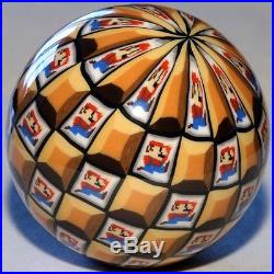 Mario Sphere 1 9/16 Contemporary Art Marble Paperweight by Carl Fisher Marbles