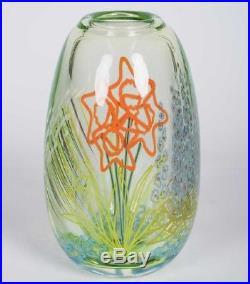 Mark Peiser Art Glass Paperweight Vessel Vase #264 The Garden 1980 Signed