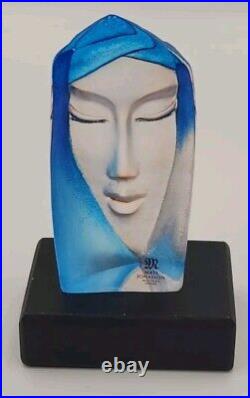 Mats Jonasson Crystal Glass Sculpture Face Signed Numbered 8164