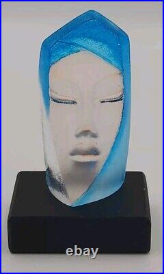 Mats Jonasson Crystal Glass Sculpture Face Signed Numbered 8164