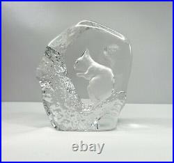 Mats Jonasson Crystal Squirrel 3280 Paperweight Signed Made in Sweden