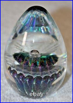 Matum Studios 1989 Studio Dichroic Blown Art Glass Paperweight 3.5