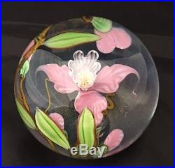Mayauel Ward Iris / Orchid Large Paperweight Signed Dated