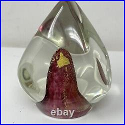 Michael J Reid Paperweight 1995 Great Condition Black Mountain 24K Gold Pyramid
