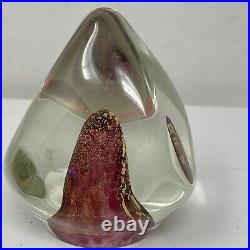 Michael J Reid Paperweight 1995 Great Condition Black Mountain 24K Gold Pyramid