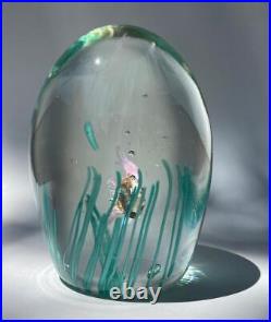 Mid-Century Italian Murano Art Glass Aquarium Fish 5 Paperweight Egg Sculpture