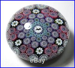 Mike Hunter Twists Glass 2018 Complex Concentric Millefiori Paperweight with Cat