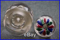 Millville, NJ UMBRELLA PAPERWEIGHT INK WELL and STOPPER 8 1/4 Tri-Color