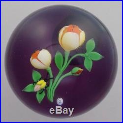Modern Baccarat Limited Edition Paperweight Yellow Peonies