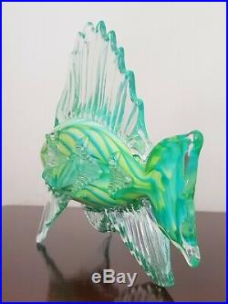 Monumental Mark Eckstrand Art Glass Fish Sculpture Figurine Hand Blown Rare