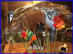 Murano Art Glass Aquarium Paperweight Fish Ocean Block L@@K! LARGE