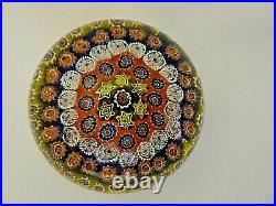 Murano Art Glass Close Packed Complex Canes Concentric Millefiori Paperweight