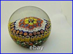 Murano Art Glass Close Packed Complex Canes Concentric Millefiori Paperweight