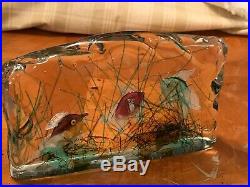 Murano Art Glass Fish Aquarium Coral Reef Sculpture Paperweight 6104
