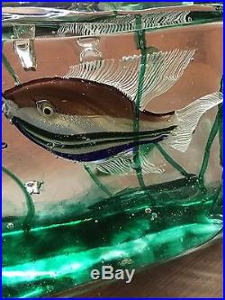 Murano Art Glass Fish Aquarium Paperweight Sculpture