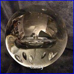 Murano Controlled Bubble Art Glass Sphere Orb Paperweight 6x6 9Lbs Oggetti