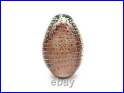 Murano Glass Large Amethyst Bullicante Egg Shaped Paperweight