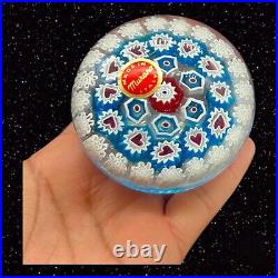 Murano Glass Paperweight Multicolor Red Hearts Italy Venetian Glass 3W 2T