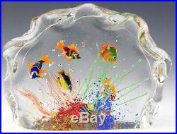 Murano Italian Studio Art Glass SCULPTURE PAPERWEIGHT AQUARIUM FISH BOWL TANK
