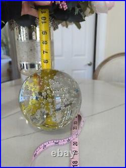 Murano Large Bubble Sphere Clear Glass Ball vtg almost 9lbs art glass heavy