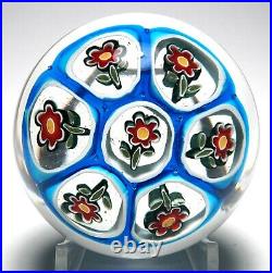 Murano Millefiori Paperweight with Seven Large Flower Canes Probably Seguso