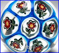 Murano Millefiori Paperweight with Seven Large Flower Canes Probably Seguso