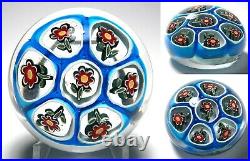 Murano Millefiori Paperweight with Seven Large Flower Canes Probably Seguso