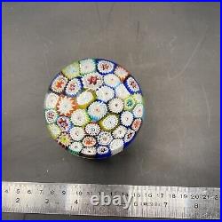 Murano Multi Colored millefiori glass ball paperweight With Original Sticker