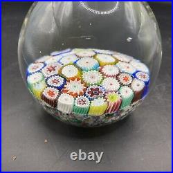 Murano Multi Colored millefiori glass ball paperweight With Original Sticker