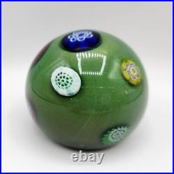 Murano Paper Weight Green with Millefiori