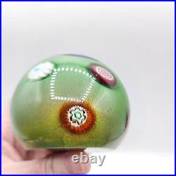 Murano Paper Weight Green with Millefiori