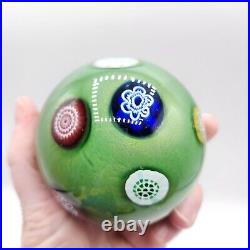 Murano Paper Weight Green with Millefiori