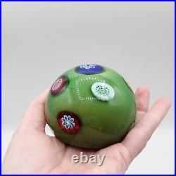 Murano Paper Weight Green with Millefiori